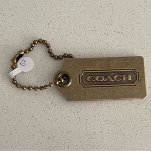 Coach M/L Brass Hang tag Bag charm keychain FOB